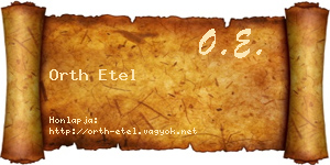 Orth Etel névjegykártya